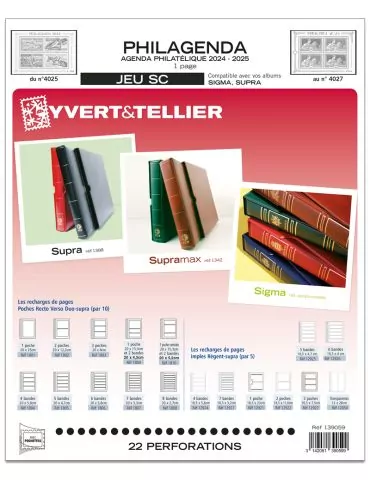 FRANCE PHILAGENDA SC : 2025 (JEUX AVEC POCHETTES)
