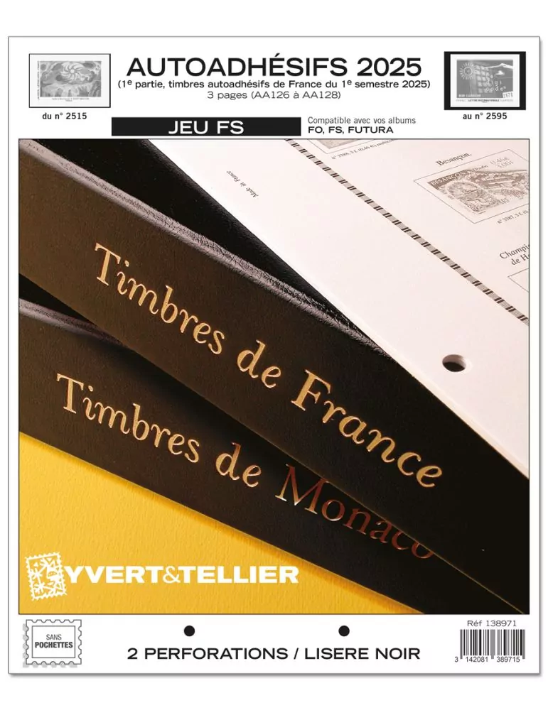 FRANCE AUTOADHESIFS FS : 2025 - 1ER SEMESTRE (JEUX SANS POCHETTES)