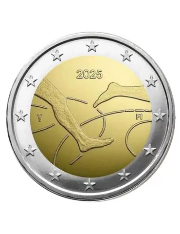 BU : 2 EURO COMMEMORATIVE 2025 COINCARD : FINLANDE - 100 ANS DU FINNKAMPEN - ATHLETISME (Version anglaise) 2
