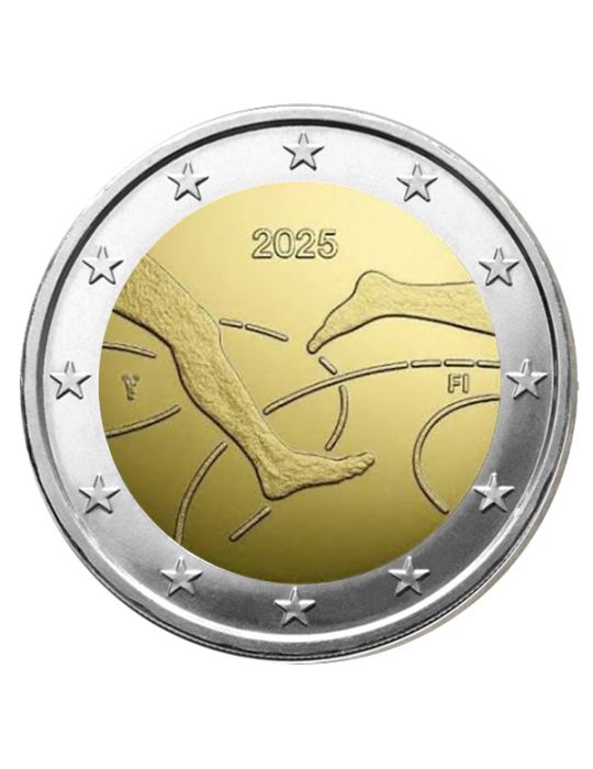 BU : 2 EURO COMMEMORATIVE 2025 COINCARD : FINLANDE - 100 ANS DU FINNKAMPEN - ATHLETISME (Version anglaise)