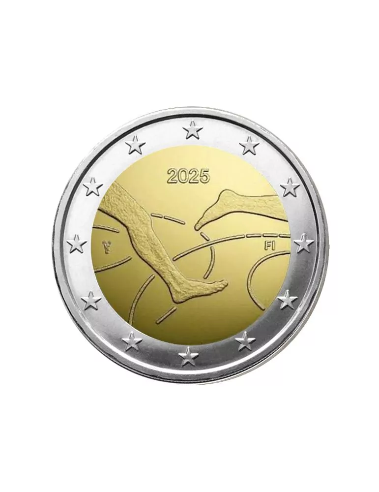 BU : 2 EURO COMMEMORATIVE 2025 COINCARD : FINLANDE - 100 ANS DU FINNKAMPEN - ATHLETISME (Version finlandaise)