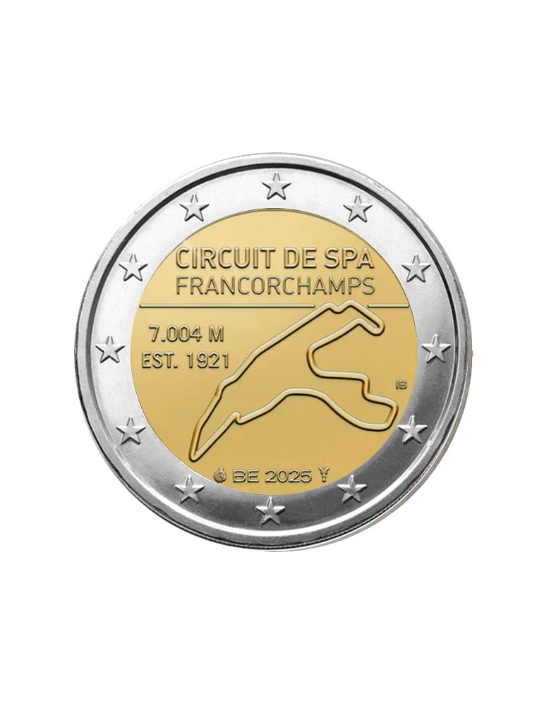 BU : 2 EURO COMMEMORATIVE 2025 COINCARD : BELGIQUE - CIRCUIT DE SPA - FRANCORCHAMP (Version flamande)