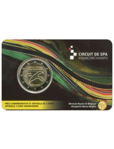 BU : 2 EURO COMMEMORATIVE 2025 COINCARD : BELGIQUE - CIRCUIT DE SPA - FRANCORCHAMP (Version francophone)