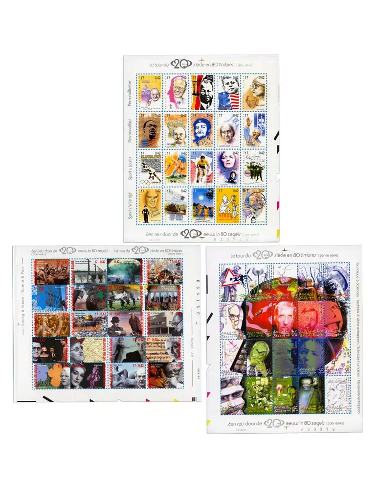 n° 2855/2874, 2940/2959, 3019/3038 - Timbre BELGIQUE Poste