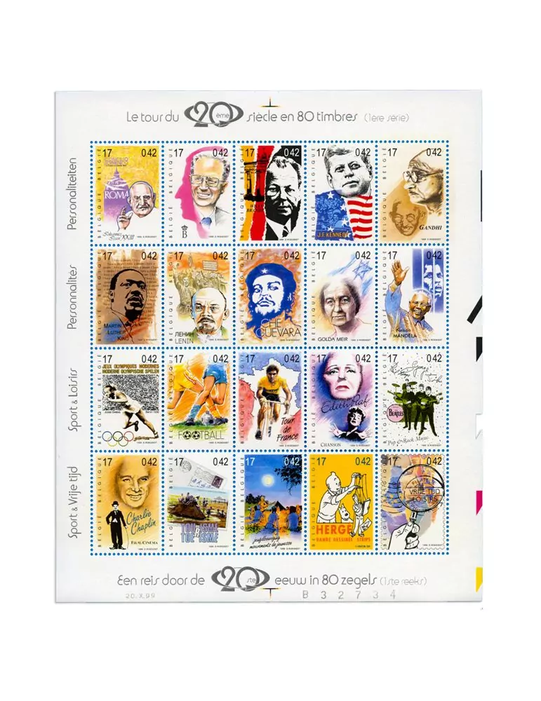 n° 2855/2874, 2940/2959, 3019/3038 - Timbre BELGIQUE Poste