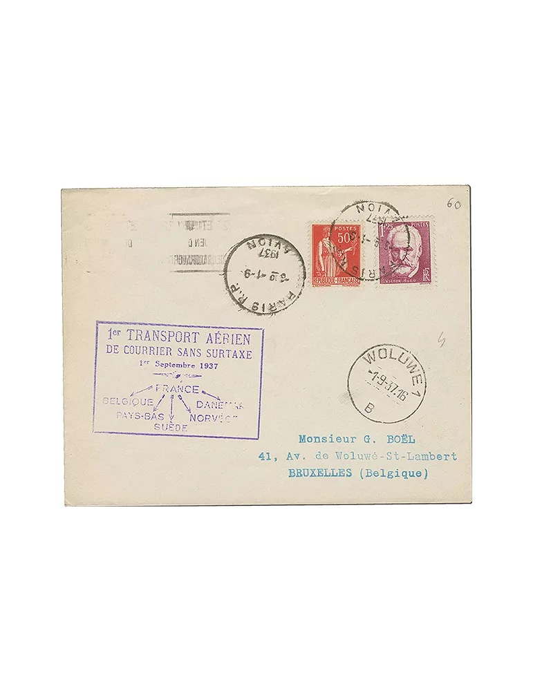 France : 1er transport aérien de courrier sans surtaxe