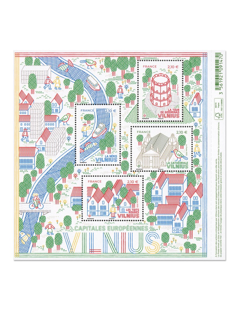 n° F5911 - Timbre FRANCE Poste (CAPITALES EUROPEENNES : VILNIUS)