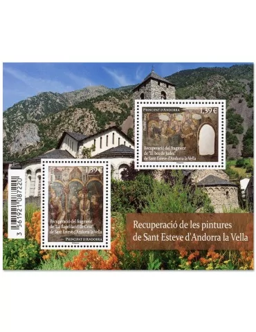 n° F932 - Timbre ANDORRE Poste (BLOC RECUPERATION PEINTURES DE SANT ESTEVE)