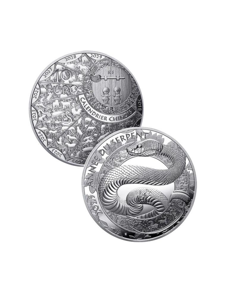 10 EUROS ARGENT - ANNEE DU SERPENT (2025)