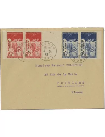 n° 566b obl. sur lettre - Timbre FRANCE Poste