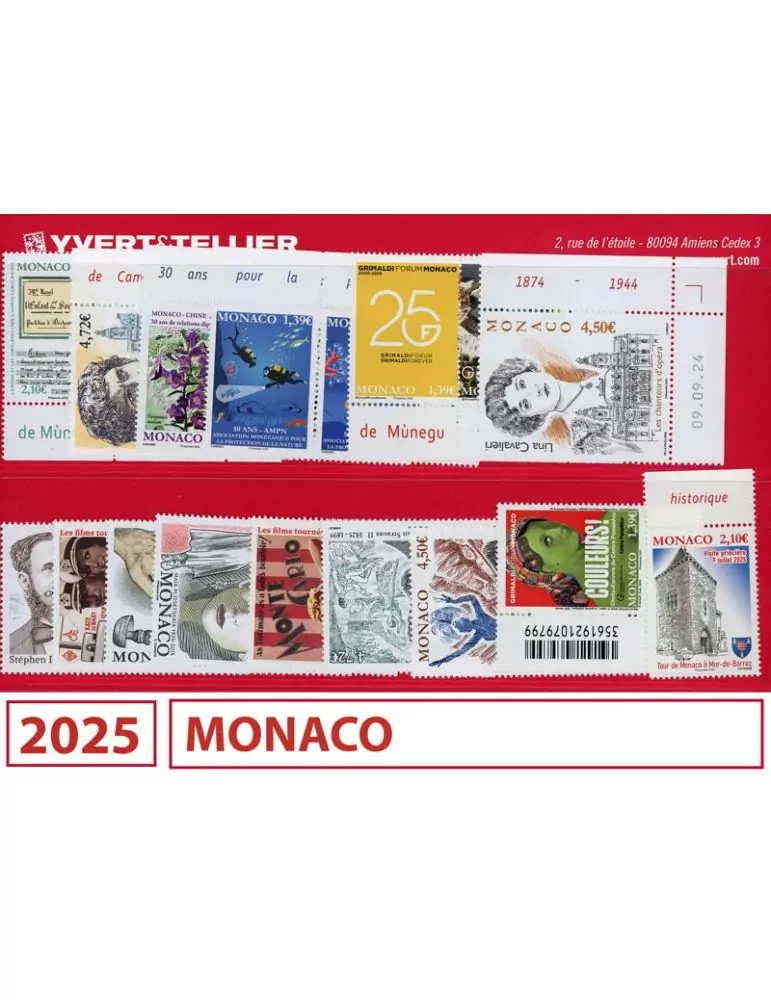 n° 3470/3569 - Timbre Monaco Année complète (2025)