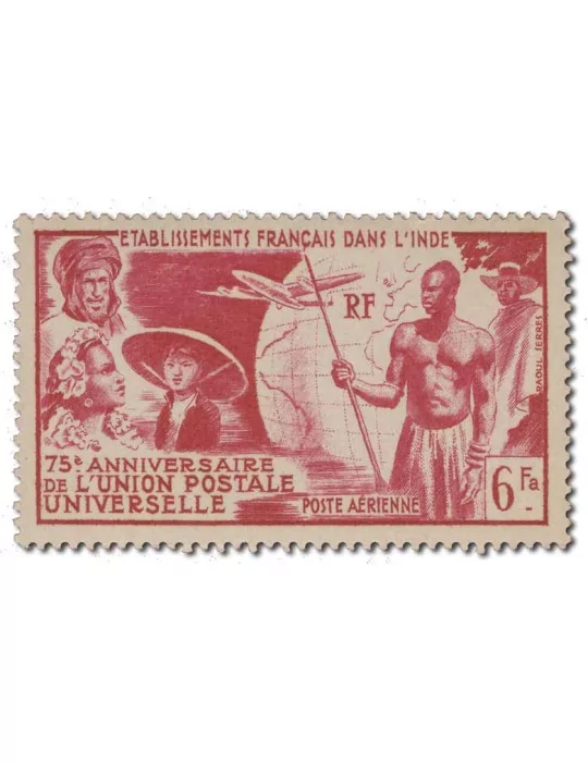 n° 21** - Timbre INDE Poste Aerienne