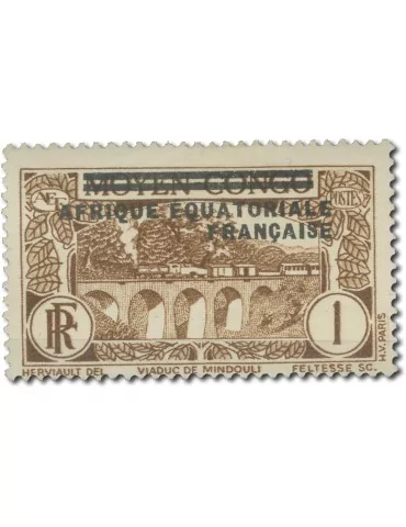 n° 1/16* - Timbre AEF Poste 2