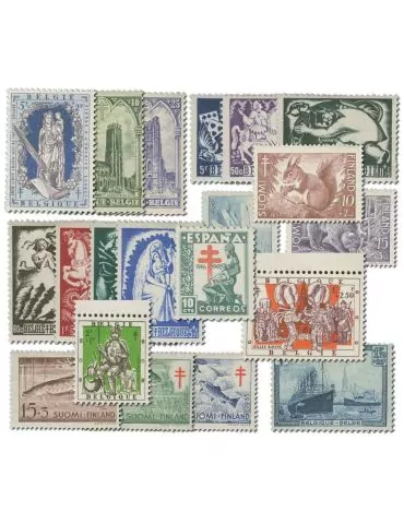 BELGIQUE, FINLANDE ET ESPAGNE : Oeuvres antituberculeuses Collection neuf/