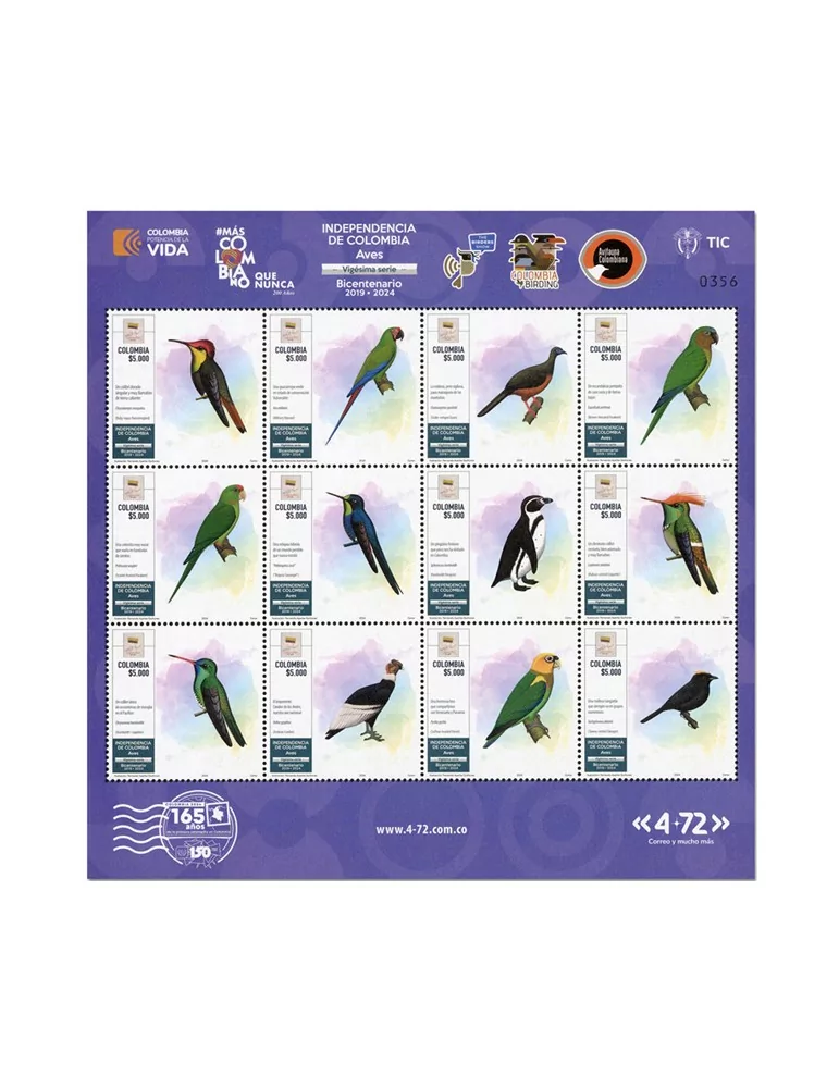 n° 2752/2763 - Timbre COLOMBIE Poste