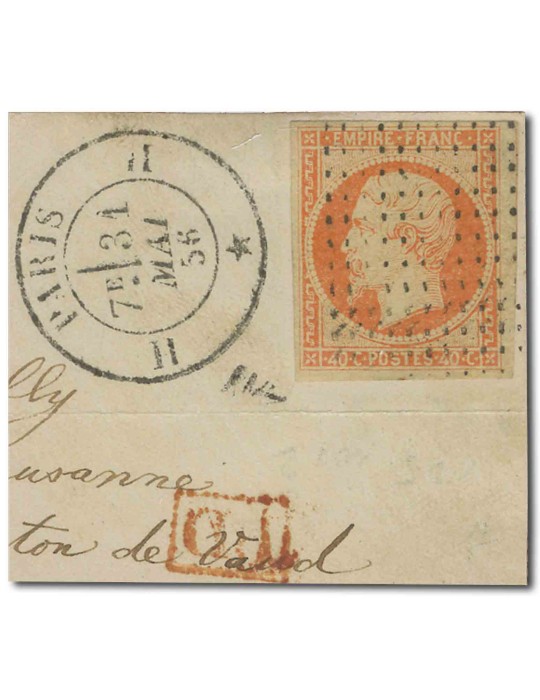 n° 16 obl. TB sur fragment - Timbre FRANCE Poste