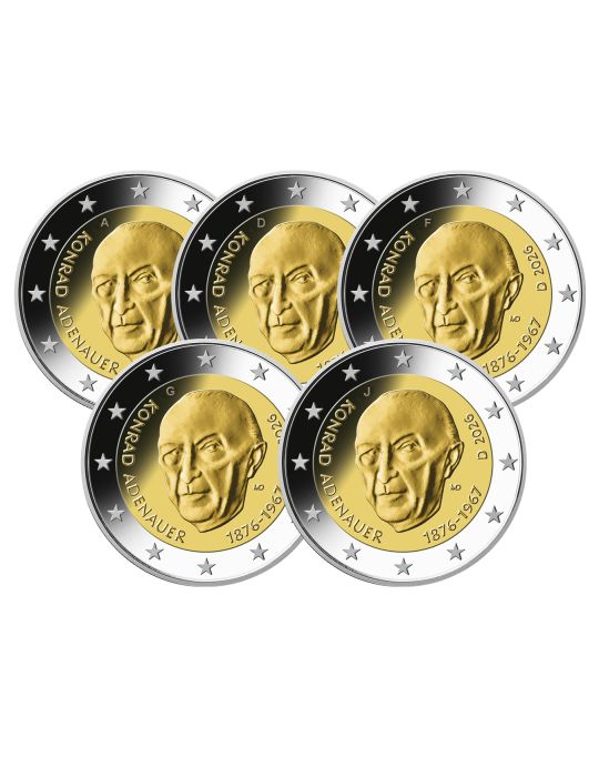 2 EURO COMMEMORATIVE 2026 : ALLEMAGNE (Konrad Adenauer) – 5 ATELIERS