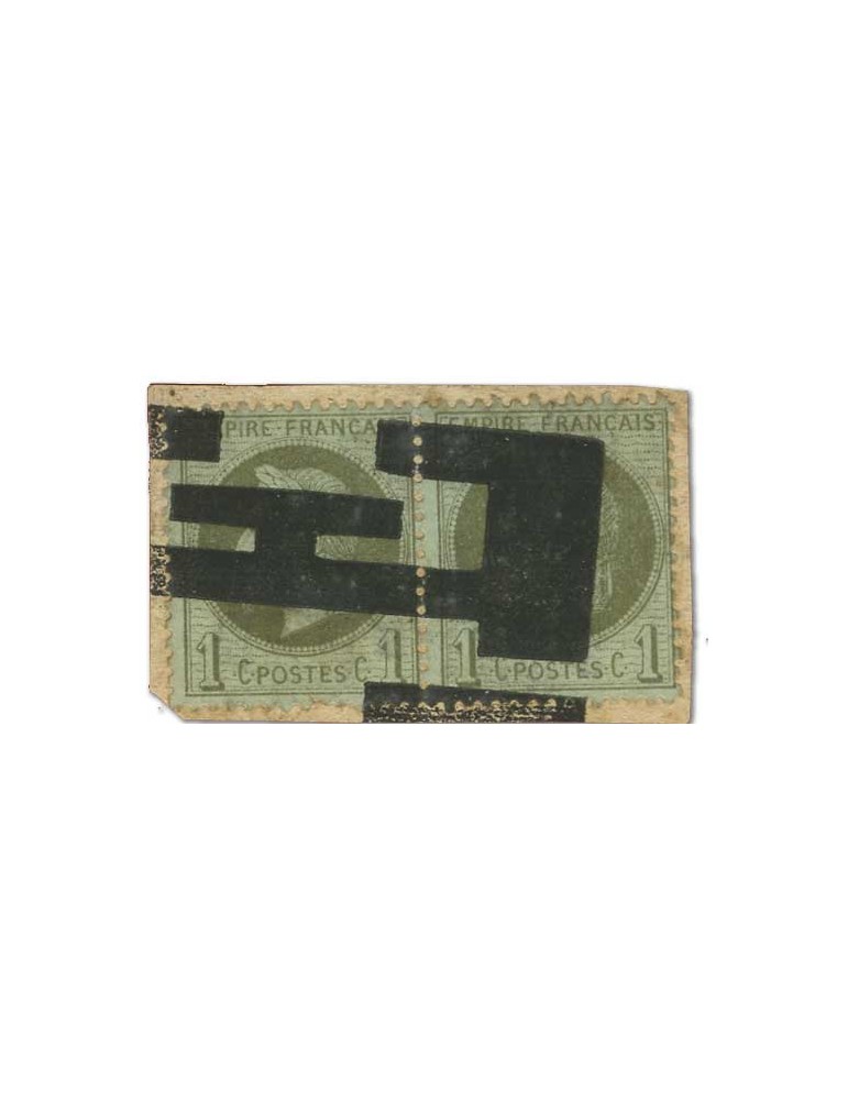 n° 25 obl. sur fragment - Timbre FRANCE Poste