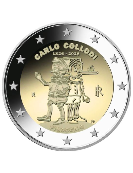 2 EURO COMMEMORATIVE 2026 : ITALIE (200eme anniversaire de la naissance de Carlo Collodi - Pinocchio)