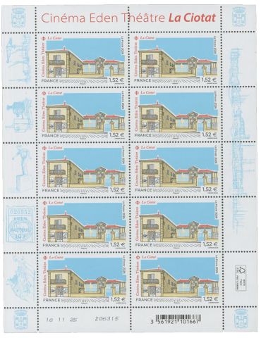 n° F212 - Timbre France Feuillets de France (n°5959 / CINEMA EDEN THEATRE - LA CIOTAT)