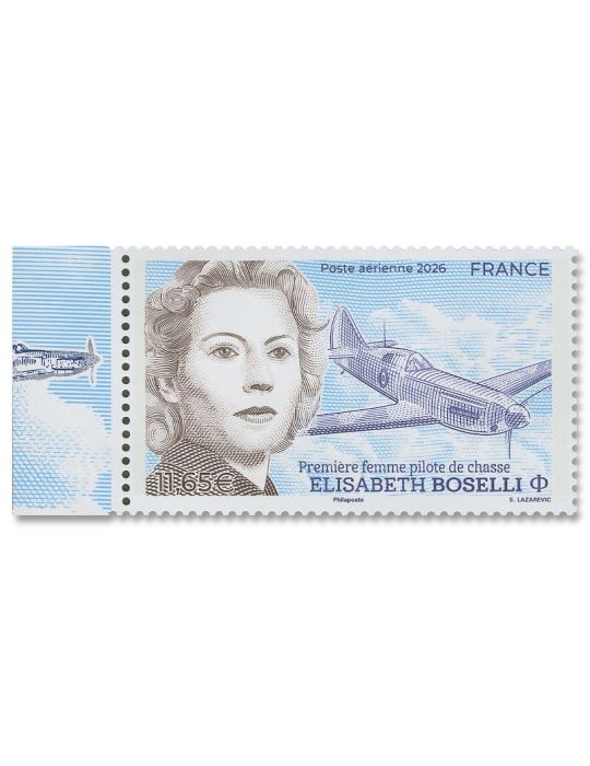copy ofn° F102a - Timbre FRANCE Poste aérienne (MINI FEUILLE ELISABETH BOSELLI - (11_26_860)