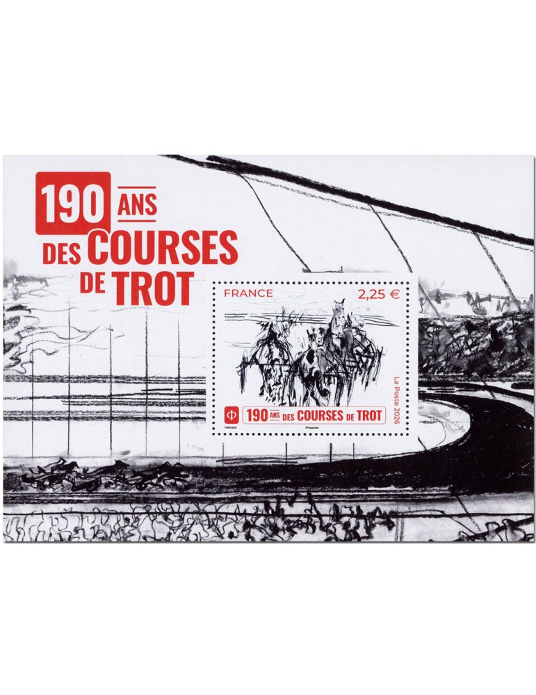 n° F5980 - Timbre FRANCE Poste (190 ANS DES COURSES DE TROT-11_26_100)