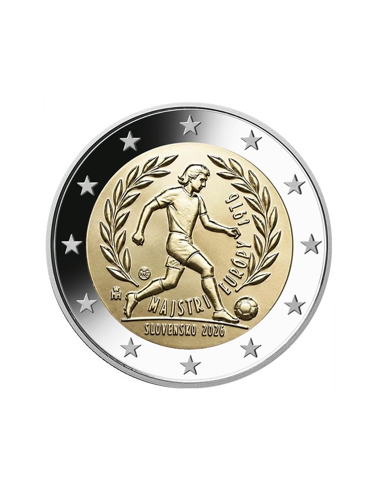 2 EURO COMMEMORATIVE 2026 : SLOVAQUIE (50e anniversaire de la victoire au Championnat d'Europe de football 1976