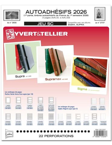 FRANCE AUTOADHESIFS SC : 2026 - 1ER SEMESTRE (JEUX AVEC POCHETTES)