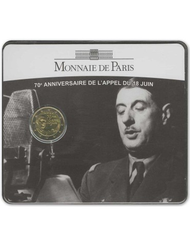 BU : 2 EURO COMMEMORATIVE : FRANCE (70ème anniversaire de l'appel du 18 juin)