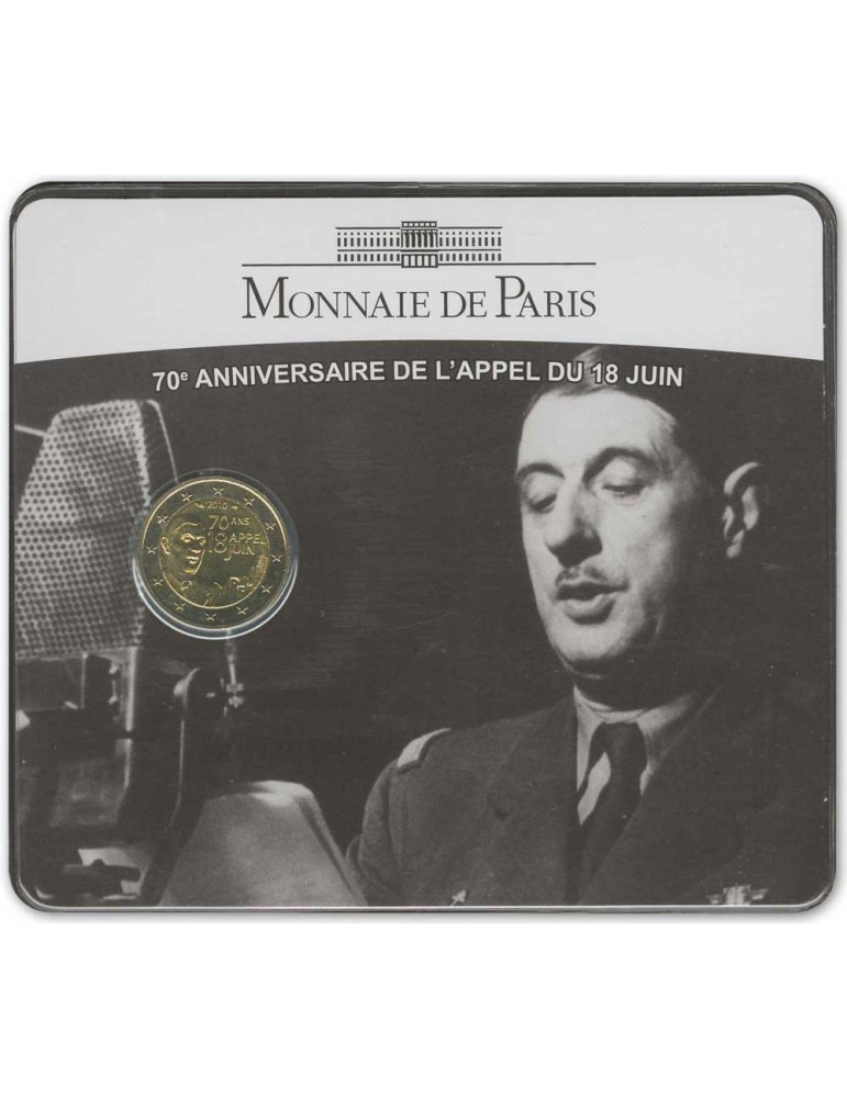 BU : 2 EURO COMMEMORATIVE : FRANCE (70ème anniversaire de l'appel du 18 juin)