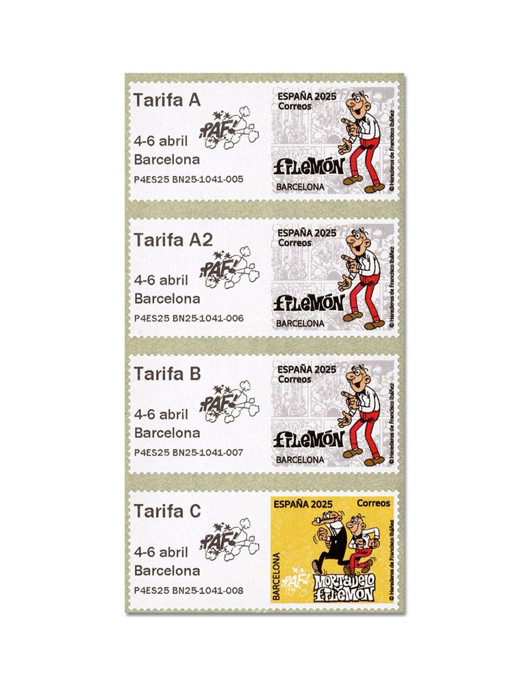 n° 216a/216a-1/216a-2/216a-3/216a-4 - Timbre ESPAGNE Timbres de distributeurs