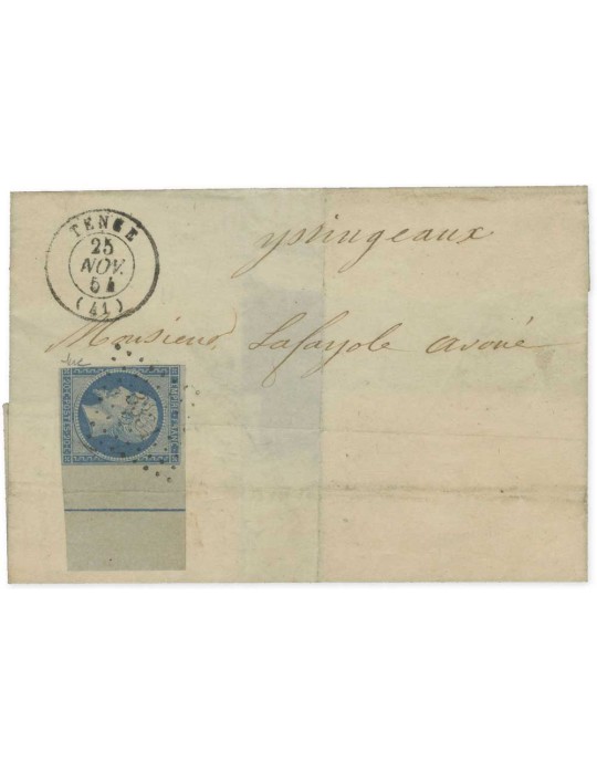 n° 14Ai obl. sur lettre - Timbre FRANCE Poste