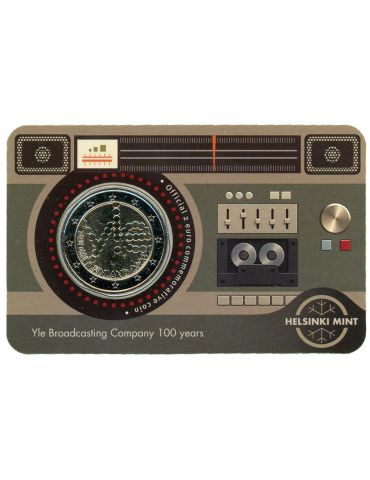 BU : 2 EURO COMMEMORATIVE 2026 COINCARD : FINLANDE - 100 ans de la Radiodiffusion (Version anglaise)