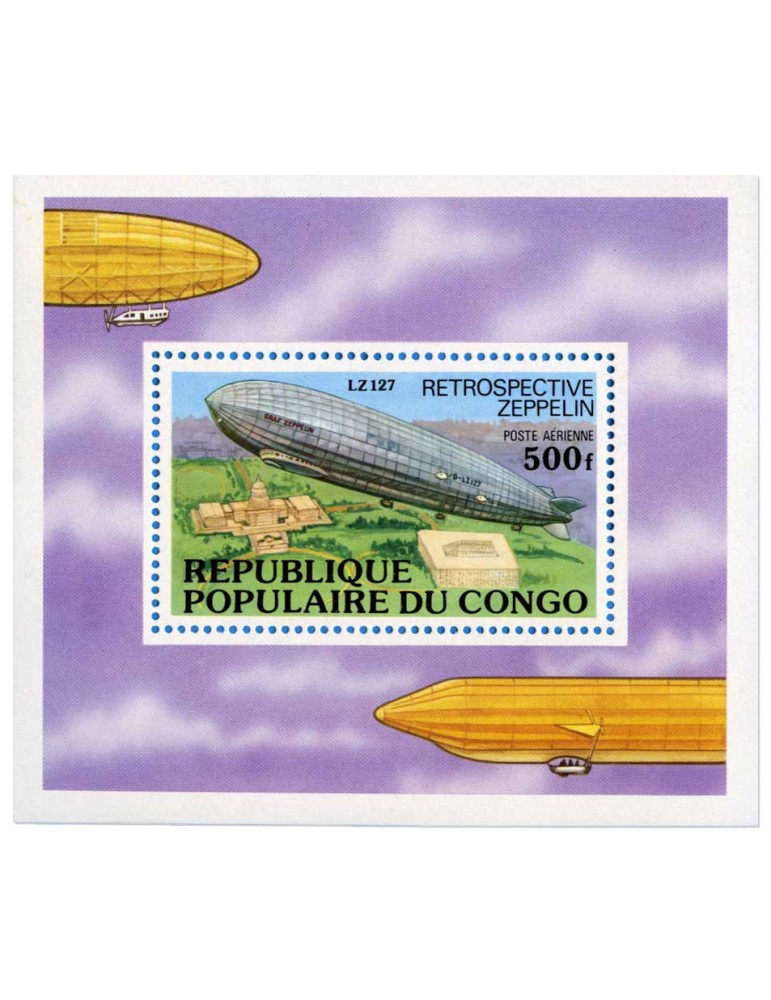 MONDE : Ensemble de 10 blocs neufs** (Zeppelin) différents