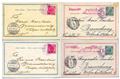 Levant / Bureaux Autrichiens : Ensemble de 4 CPA différentes avec timbres des Bureaux autrichiens obl. de JERUSALEM (1899)