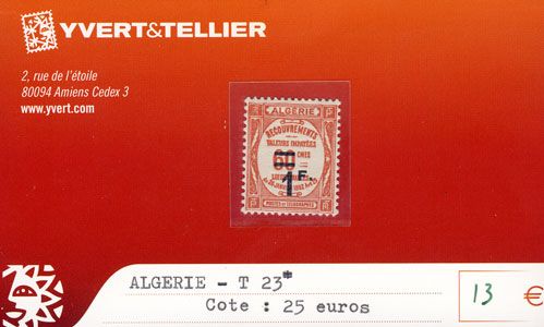 ALGERIE - Taxe n° 23* ALGERIE - Taxe n° 23*