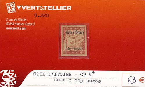 COTE D´IVOIRE CP - n° 4* COTE D´IVOIRE CP - n° 4*