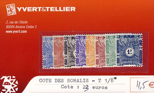 COTE DES SOMALIS - Taxe n° 1/8* COTE DES SOMALIS - Taxe n° 1/8*