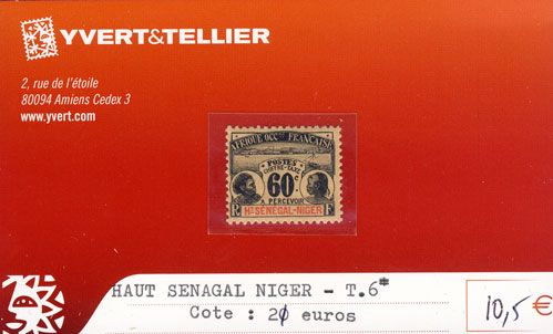 HAUT SENEGAL - NIGER - Taxe n° 6* HAUT SENEGAL - NIGER - Taxe n° 6*