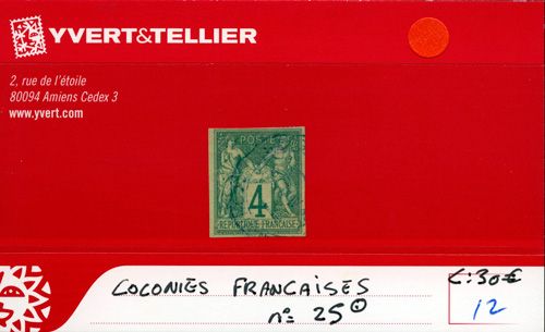 COLONIES FRANCAISES - n° 25 Obl. COLONIES FRANCAISES - n° 25 Obl.