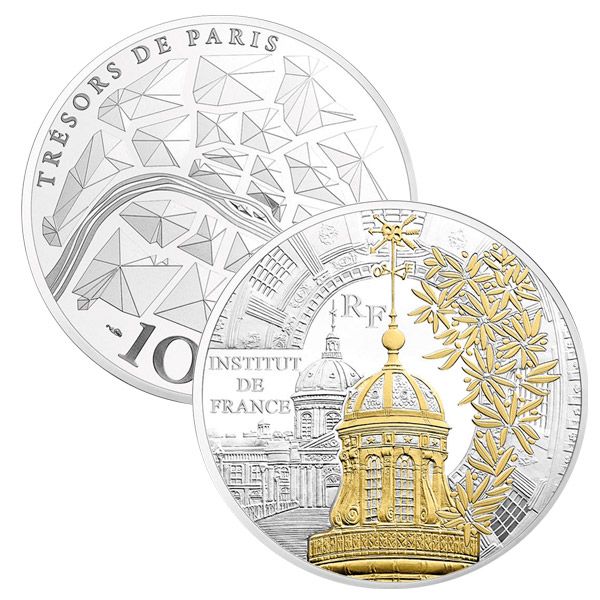 10 EUROS - ARGENT - FRANCE - INSTITUT DE FRANCE BE 2016
