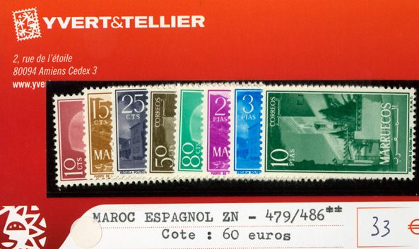MAROC ESPAGNOL ZN- n°479/486** MAROC ESPAGNOL ZN- n°479/486**