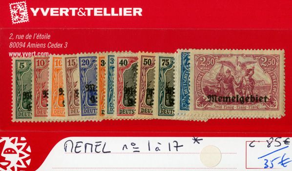 MEMEL - n°1/17* MEMEL - n°1/17*