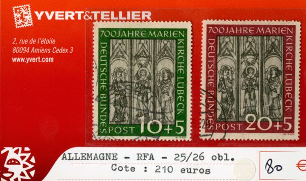 ALLEMAGNE FEDERALE - n°25/26 obl. ALLEMAGNE FEDERALE - n°25/26 obl.