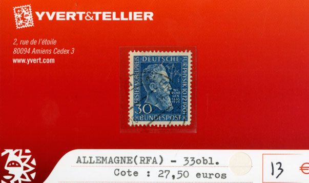 ALLEMAGNE FEDERALE - n°33 obl. ALLEMAGNE FEDERALE - n°33 obl.