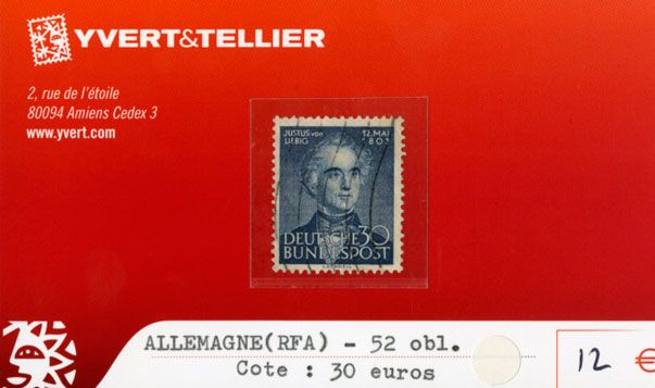 ALLEMAGNE FEDERALE - n°52 obl. ALLEMAGNE FEDERALE - n°52 obl.