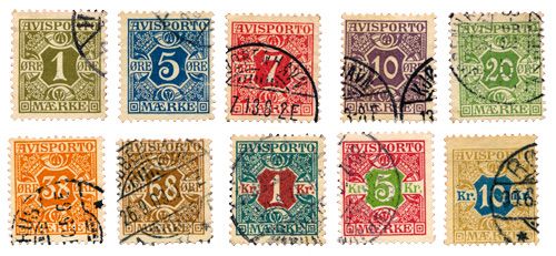n°1/10 obl. - Timbre DANEMARK Journaux n°1/10 obl. - Timbre DANEMARK Journaux