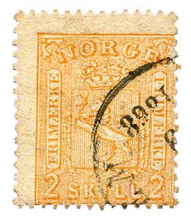 n°12 obl. - Timbre NORVEGE Poste n°12 obl. - Timbre NORVEGE Poste
