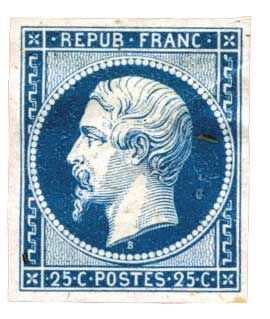France : Essai du n°10 en bleu sur papier pelure. Non gommé. France : Essai du n°10 en bleu sur papier pelure. Non gommé.