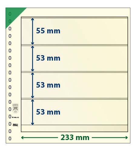 Feuille neutre LINDNER-T : 4 bandes-802412 (x10) Feuille neutre LINDNER-T : 4 bandes-802412 (x10)